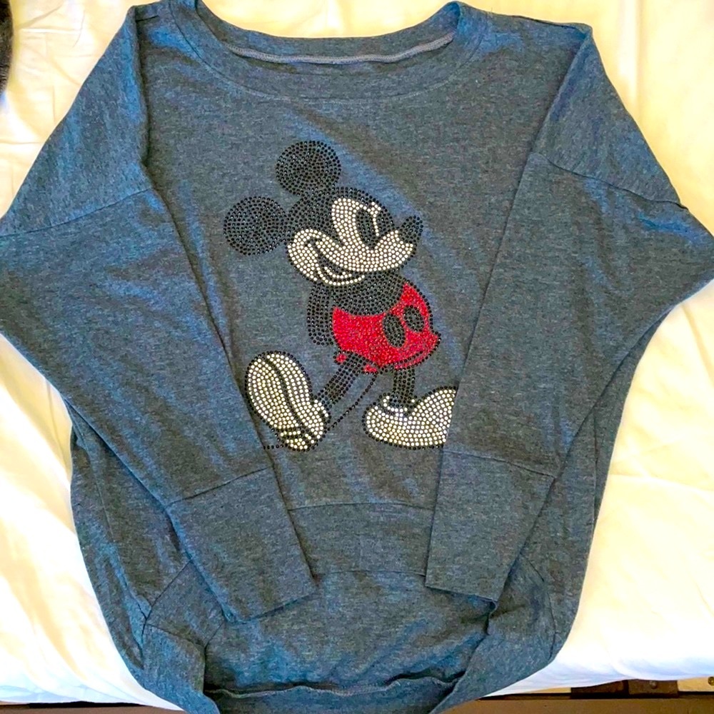 Disney Mickey Mouse rhinestone rare sweatshirt xs - Picture 1 of 4